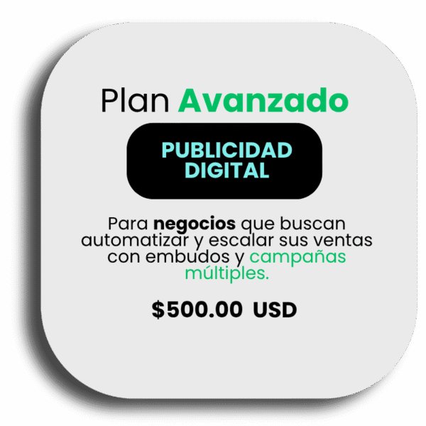 Plan Avanzado Publicidad Digital & Embudos de Conversión